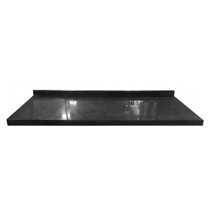 Cubierta de Cuarzo Negro Galaxy 120x51 cm (para baño o cocina) 1