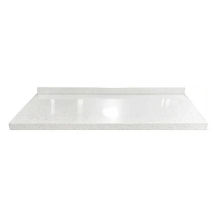 Cubierta de Cuarzo Blanco Galaxy 120x51 cm (para baño o cocina)