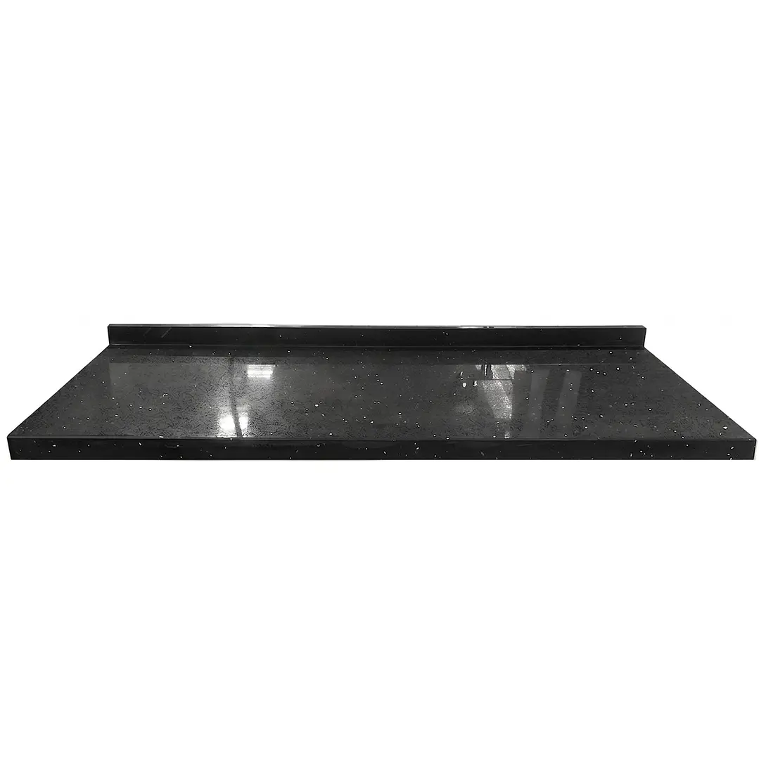 Cubierta de Cuarzo Negro Galaxy 150x51 cm (para baño o cocina) 1