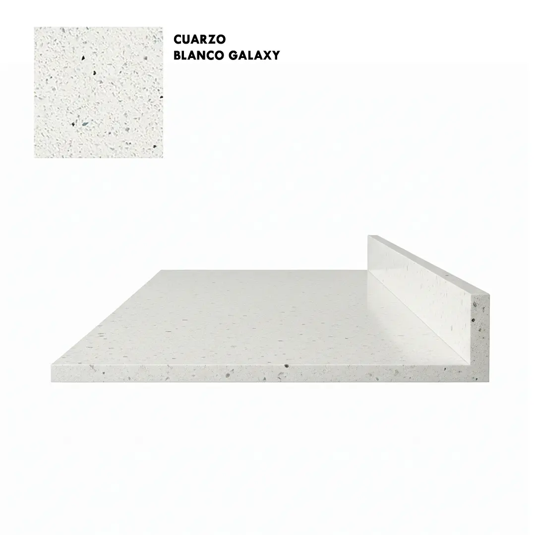 Cubierta de Cuarzo Blanco Galaxy 150x51 cm (para baño o cocina) 2