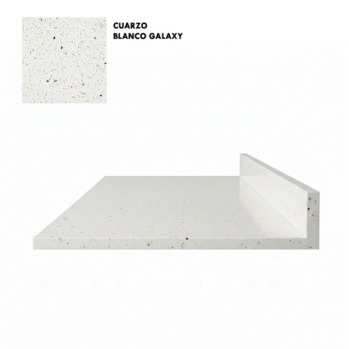 Cubierta de Cuarzo Blanco Galaxy 60x51 cm (para baño o cocina) 2