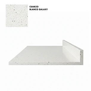 Cubierta de Cuarzo Blanco Galaxy 70x51 cm (para baño o cocina)