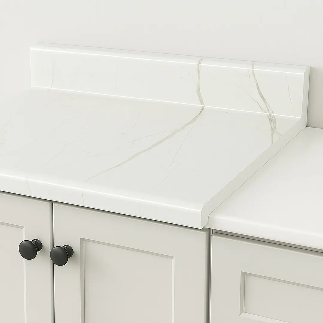 Cubierta Postformado Blanco Mármol 80x51 cm (para baño o cocina) 4