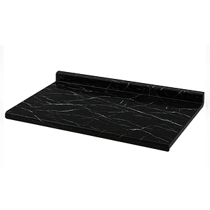 Cubierta Postformado Negro Mármol 120x51 cm (para baño o cocina)