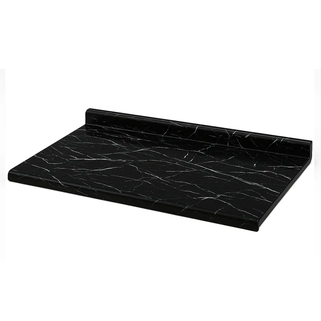 Cubierta Postformado Negro Mármol 120x51 cm (para baño o cocina) 2