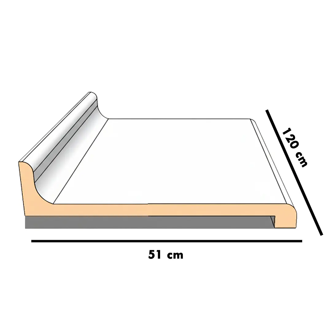 Cubierta Postformado Blanco Mármol 120x51 cm (para baño o cocina) 3