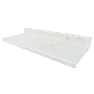 Cubierta Postformado Blanco Mármol 120x51 cm (para baño o cocina)
