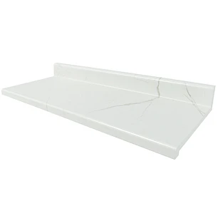Cubierta Postformado Blanco Mármol 150x51 cm (para baño o cocina)