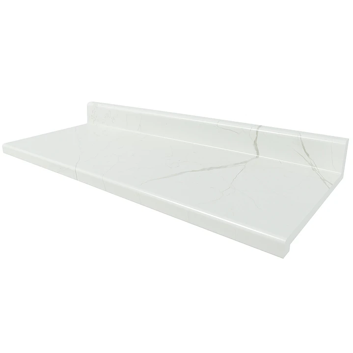 Cubierta Postformado Blanco Mármol 150x51 cm (para baño o cocina) 2