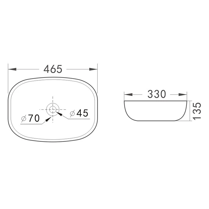 Lavamanos Sobreponer Super Muebles SM895-CINTA BLANCA / 45,5x32x13,5 5