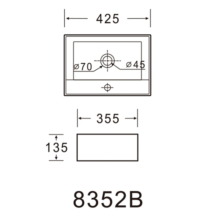 Lavamanos Sobreponer Super Muebles SM8352B / 42,5x35,5x13,5cm 5
