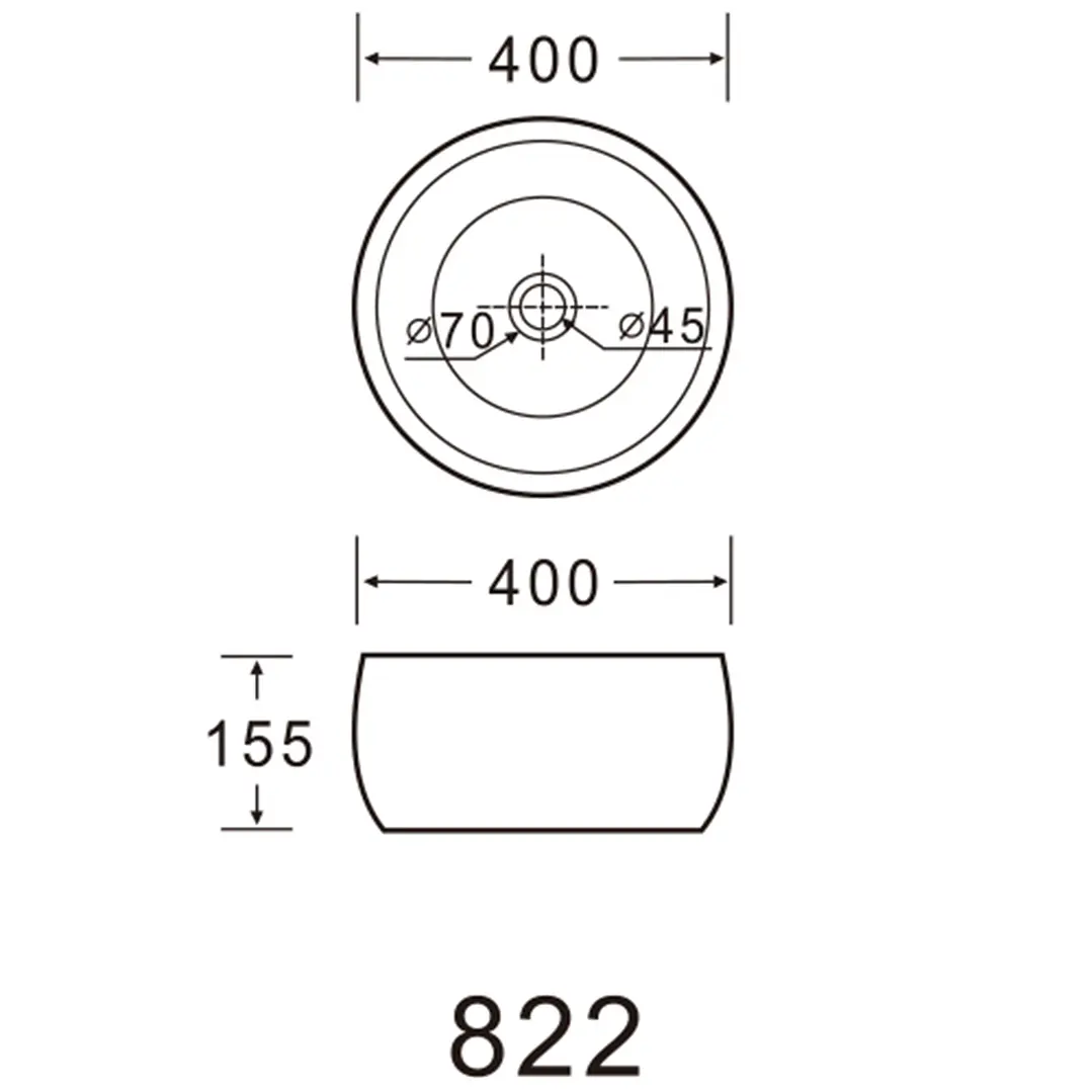 Lavamanos Sobreponer Super Muebles SM822 PORCELANA / 40x40x15,5 4