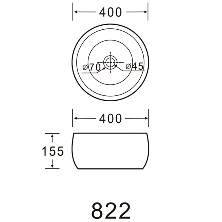 Lavamanos Sobreponer Super Muebles SM822 PORCELANA / 40x40x15,5 4