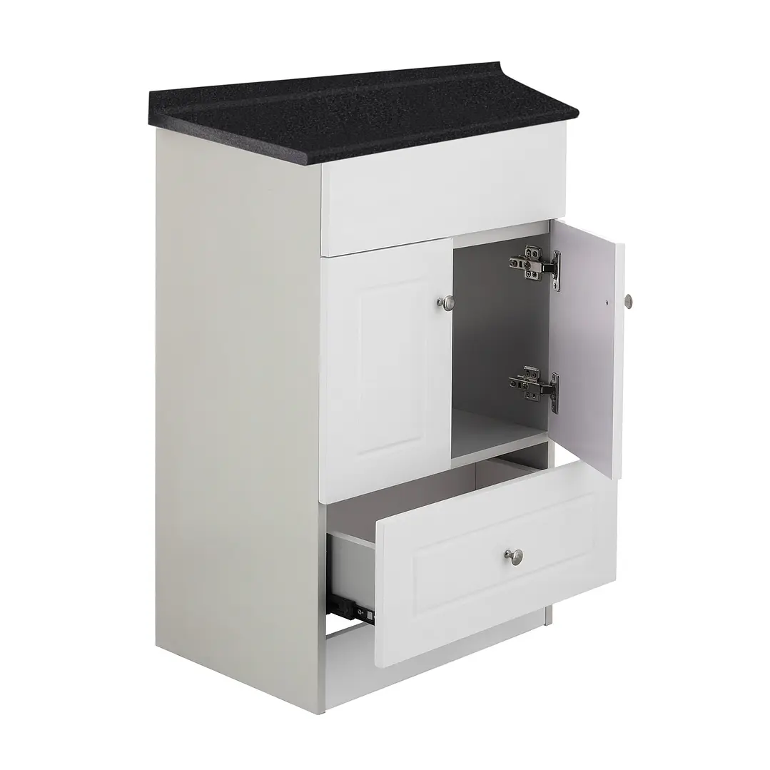 Mueble de Baño Blanco con Cubierta Postformado Negro 50X40 cm 3