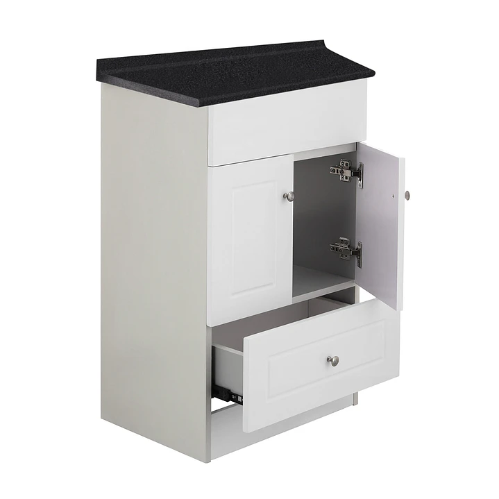 Mueble de Baño Blanco con Cubierta Postformado Negro 50X40 cm 3