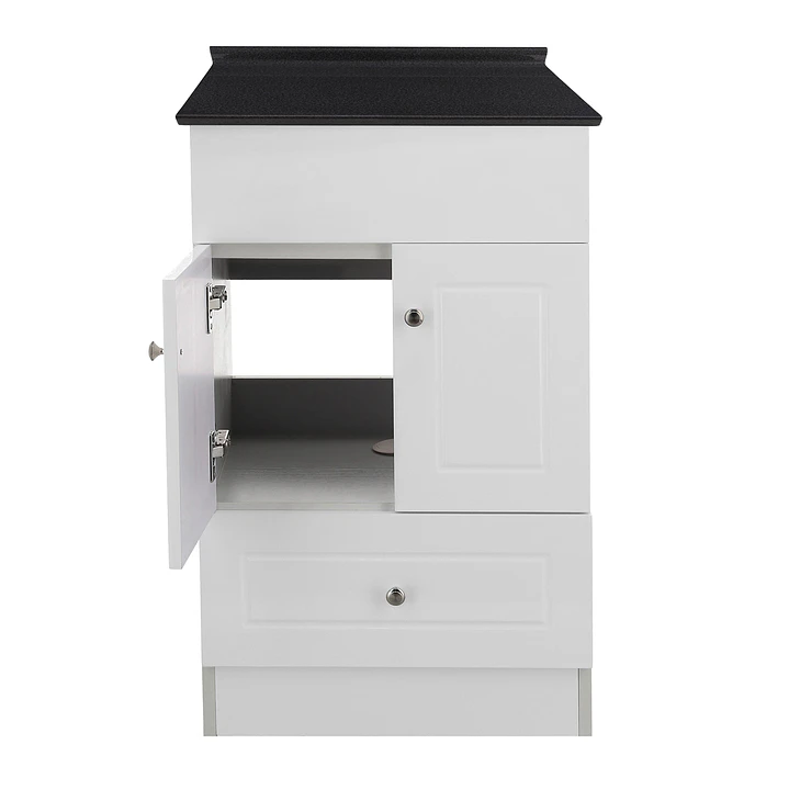 Mueble de Baño Blanco con Cubierta Postformado Negro 50X40 cm 2