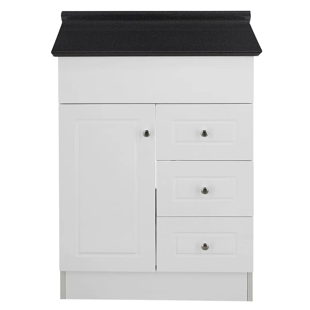 Mueble de Baño Blanco 3C con Cubierta Postformado Negro 60X47 cm 1