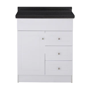 Mueble de Baño Blanco 3C con Cubierta Postformado Negro 70X47 cm