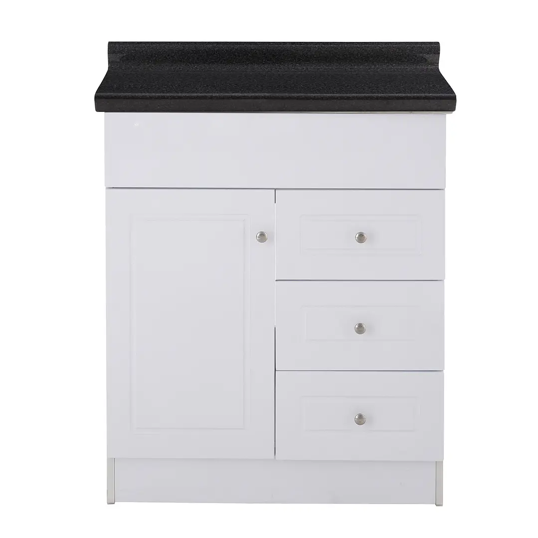 Mueble de Baño Blanco 3C con Cubierta Postformado Negro 70X47 cm 1