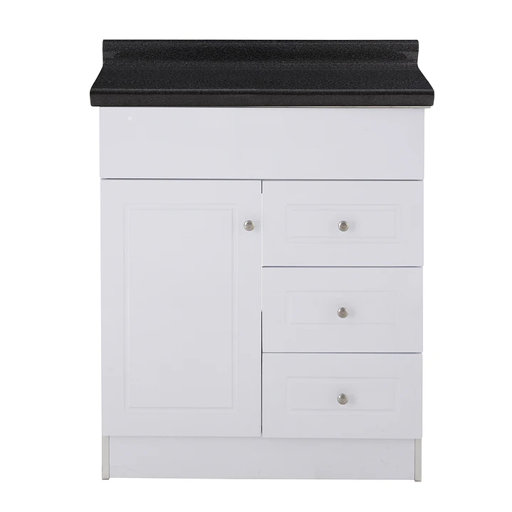 Mueble de Baño Blanco 3C con Cubierta Postformado Negro 70X47 cm 1