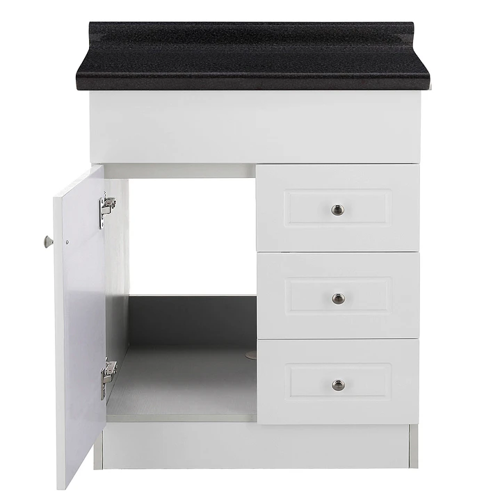 Mueble de Baño Blanco 3C con Cubierta Postformado Negro 70X47 cm 2