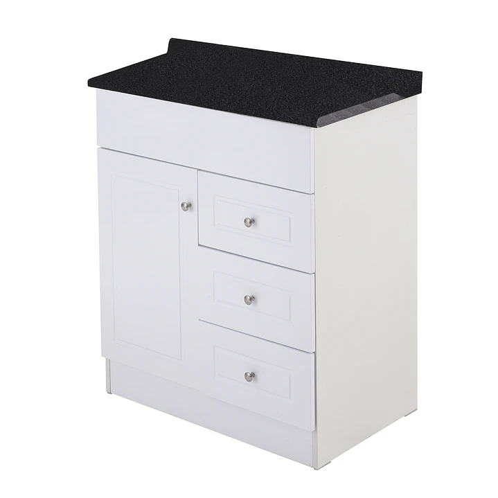 Mueble de Baño Blanco 3C con Cubierta Postformado Negro 70X47 cm 3