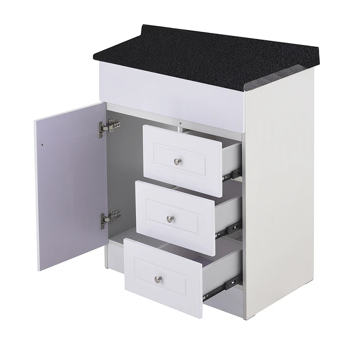 Mueble de Baño Blanco 3C con Cubierta Postformado Negro 70X47 cm 4
