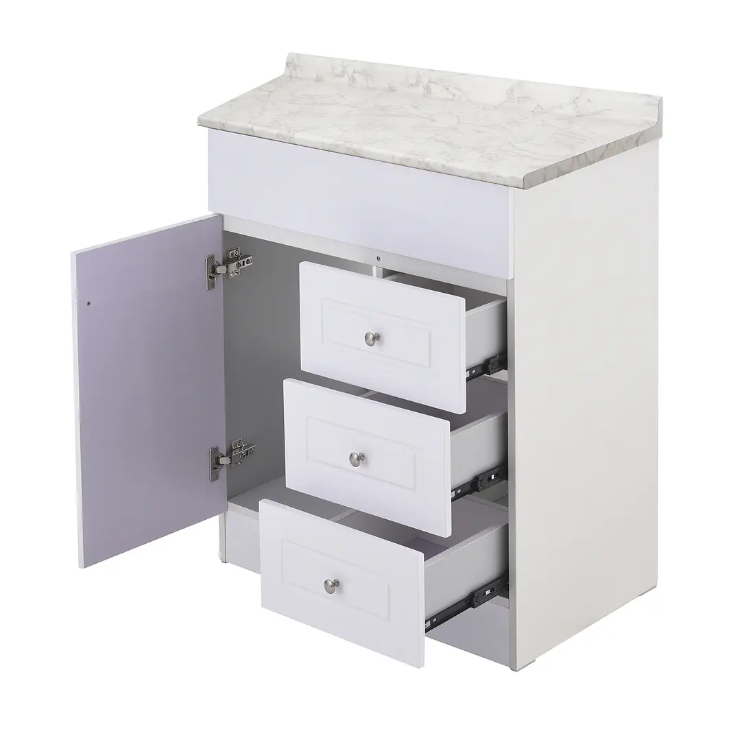 Mueble de Baño Blanco 3C con Cubierta Postformado Blanco 70X47 cm 4