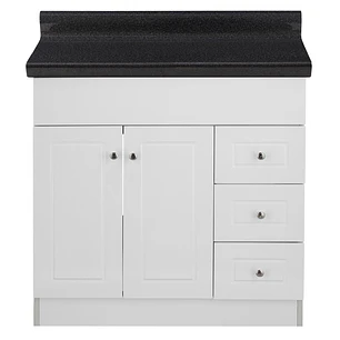 Mueble de Baño Blanco con Cubierta Postformado Negro 80X47 cm