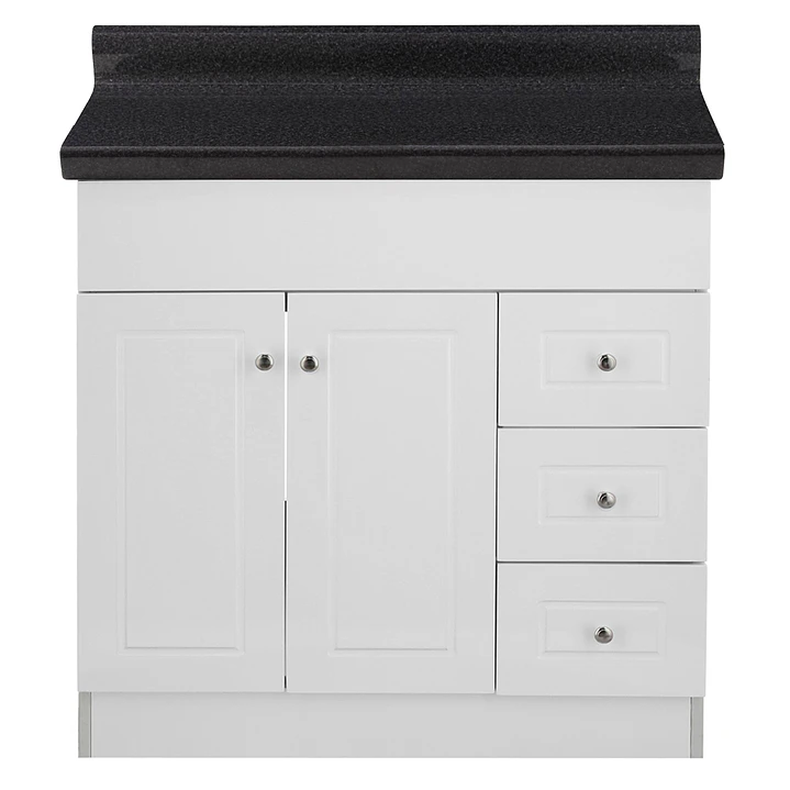 Mueble de Baño Blanco con Cubierta Postformado Negro 80X47 cm 1