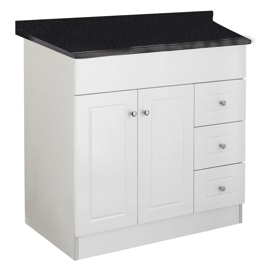 Mueble de Baño Blanco con Cubierta Postformado Negro 80X47 cm 3