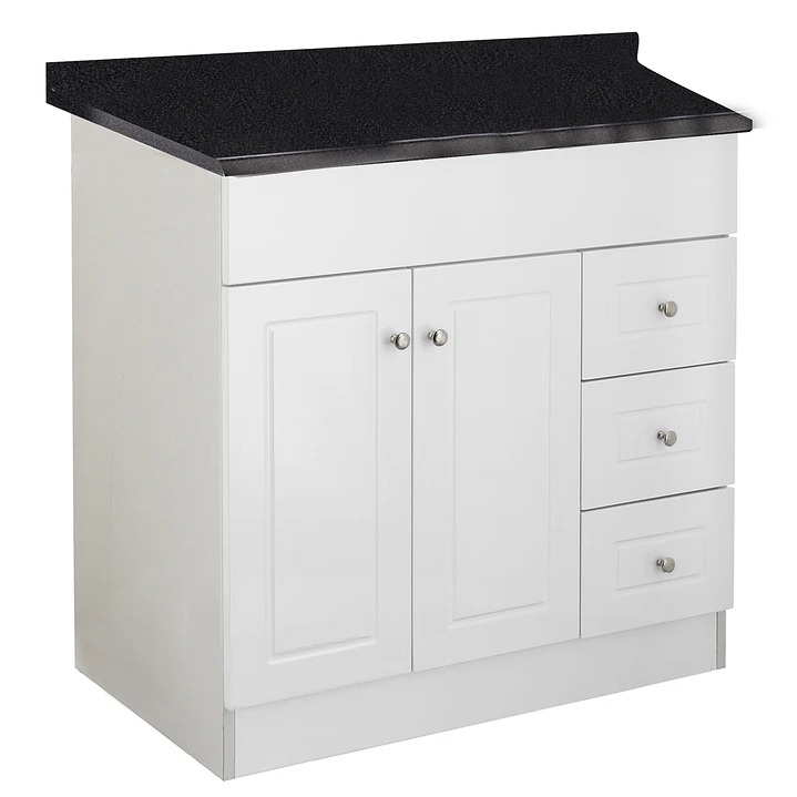 Mueble de Baño Blanco con Cubierta Postformado Negro 80X47 cm 3