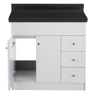 Mueble de Baño Blanco con Cubierta Postformado Negro 80X47 cm