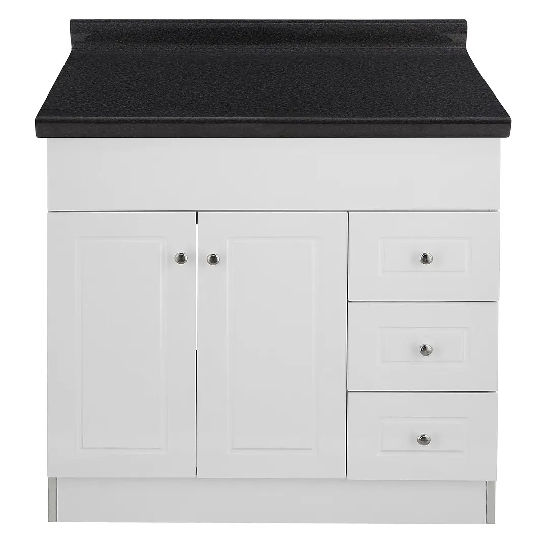 Mueble de Baño Blanco con Cubierta Postformado Negro 100X47 cm 1