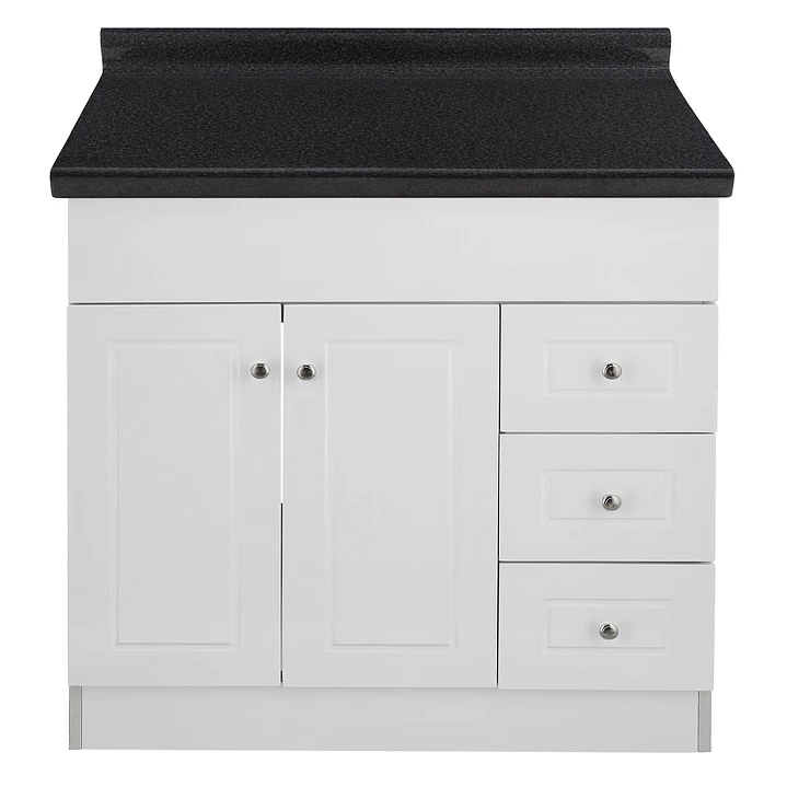 Mueble de Baño Blanco con Cubierta Postformado Negro 100X47 cm 1