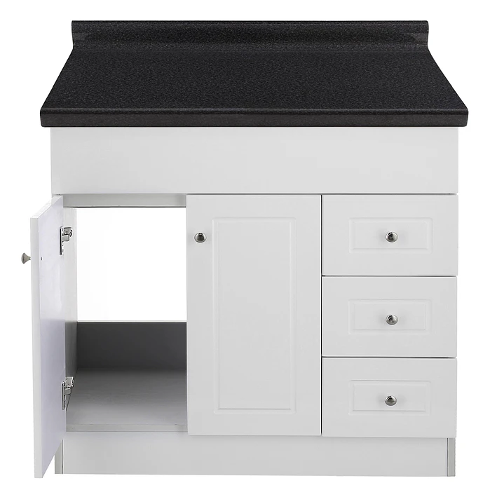 Mueble de Baño Blanco con Cubierta Postformado Negro 100X47 cm 2
