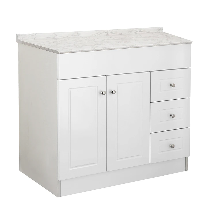Mueble de Baño Blanco con Cubierta Postformado Blanco 100X47 cm 3