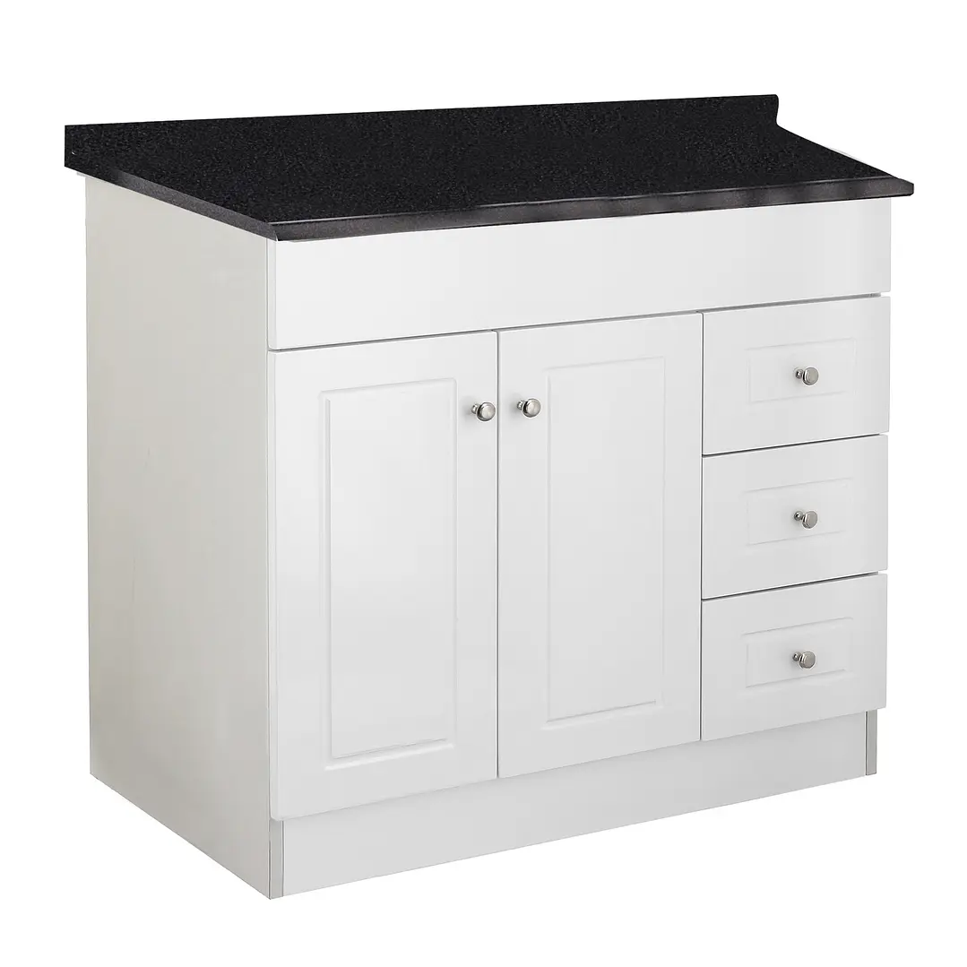 Mueble de Baño Blanco con Cubierta Postformado Negro 120X47 cm 3