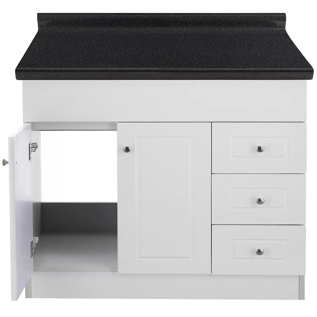 Mueble de Baño Blanco con Cubierta Postformado Negro 120X47 cm 2