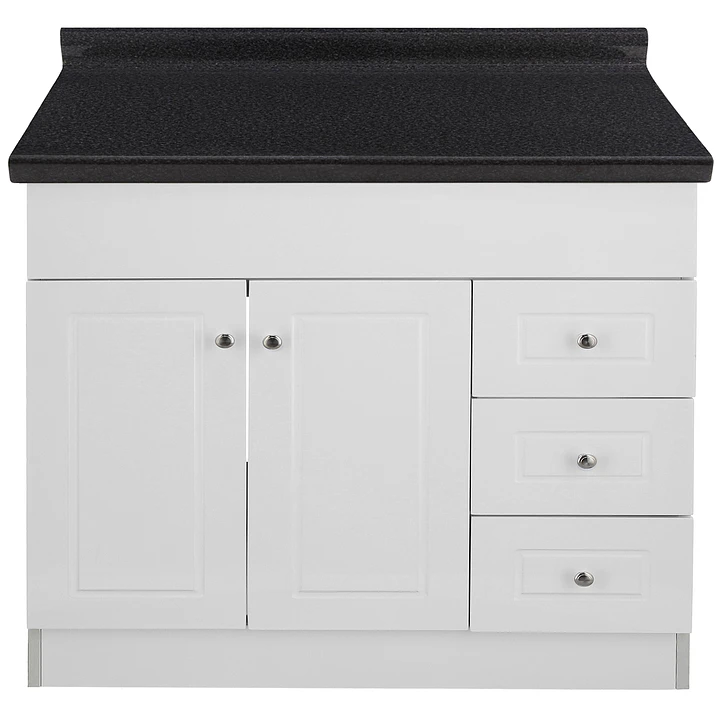 Mueble de Baño Blanco con Cubierta Postformado Negro 120X47 cm 1