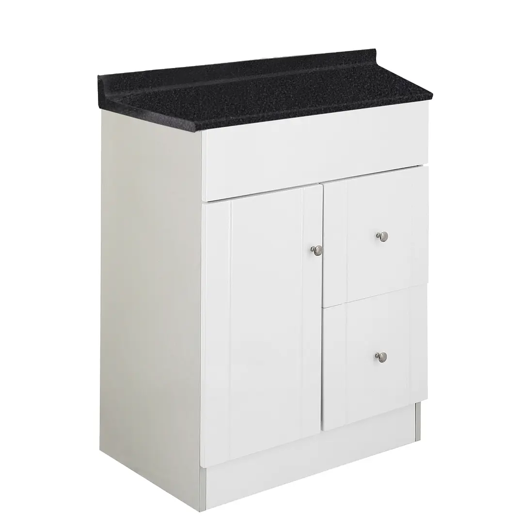 Mueble de Baño Blanco con Cubierta Postformado Negro 60X40 cm 4