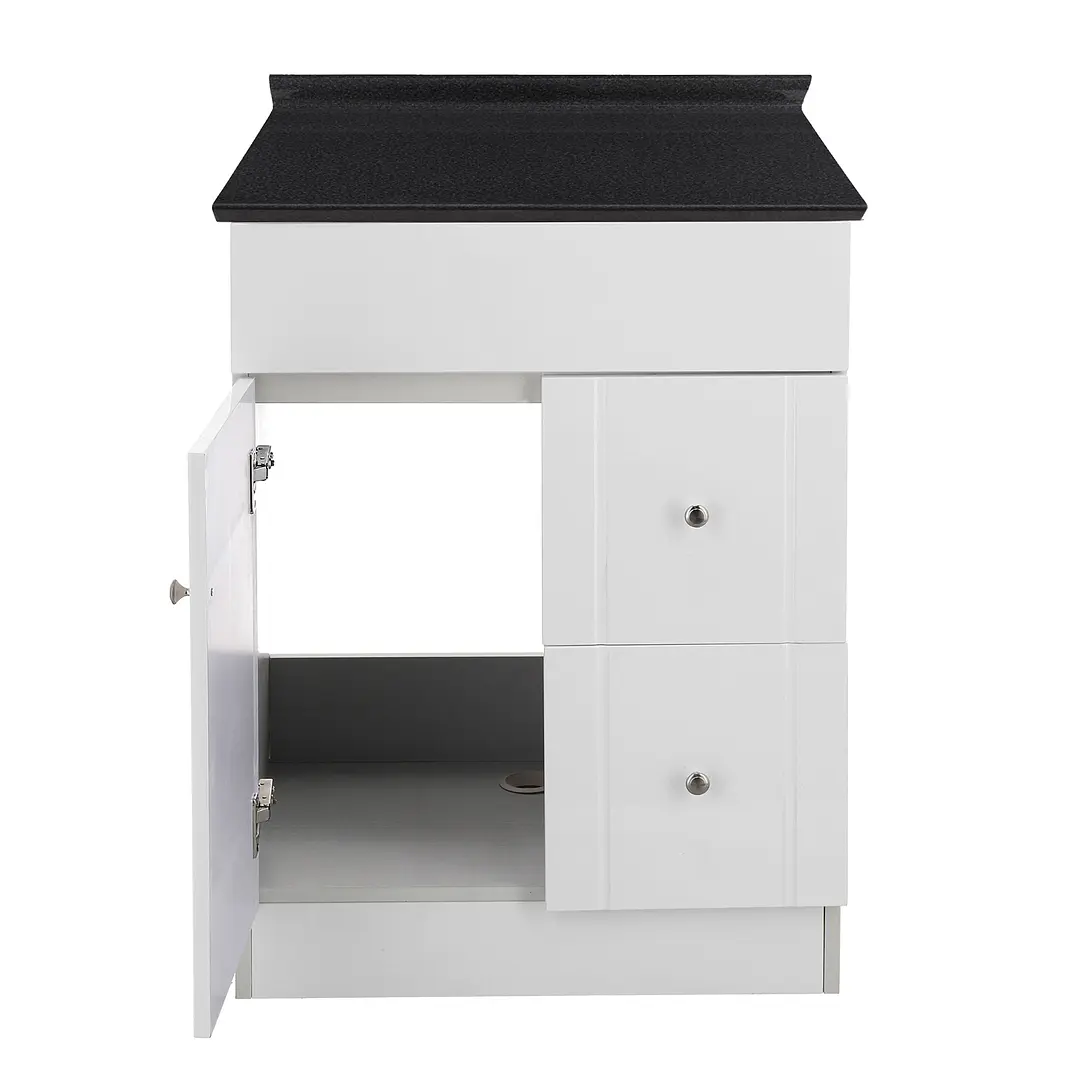 Mueble de Baño Blanco con Cubierta Postformado Negro 60X40 cm 2