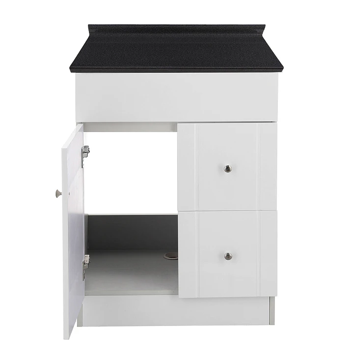 Mueble de Baño Blanco con Cubierta Postformado Negro 60X40 cm 2