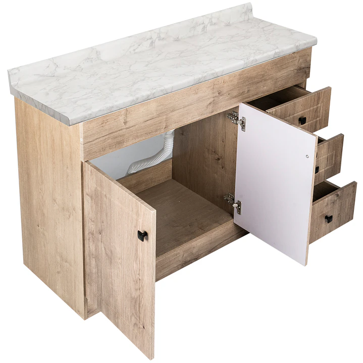Mueble de Baño Wood con Cubierta Postformado Blanco 120X47 cm 3