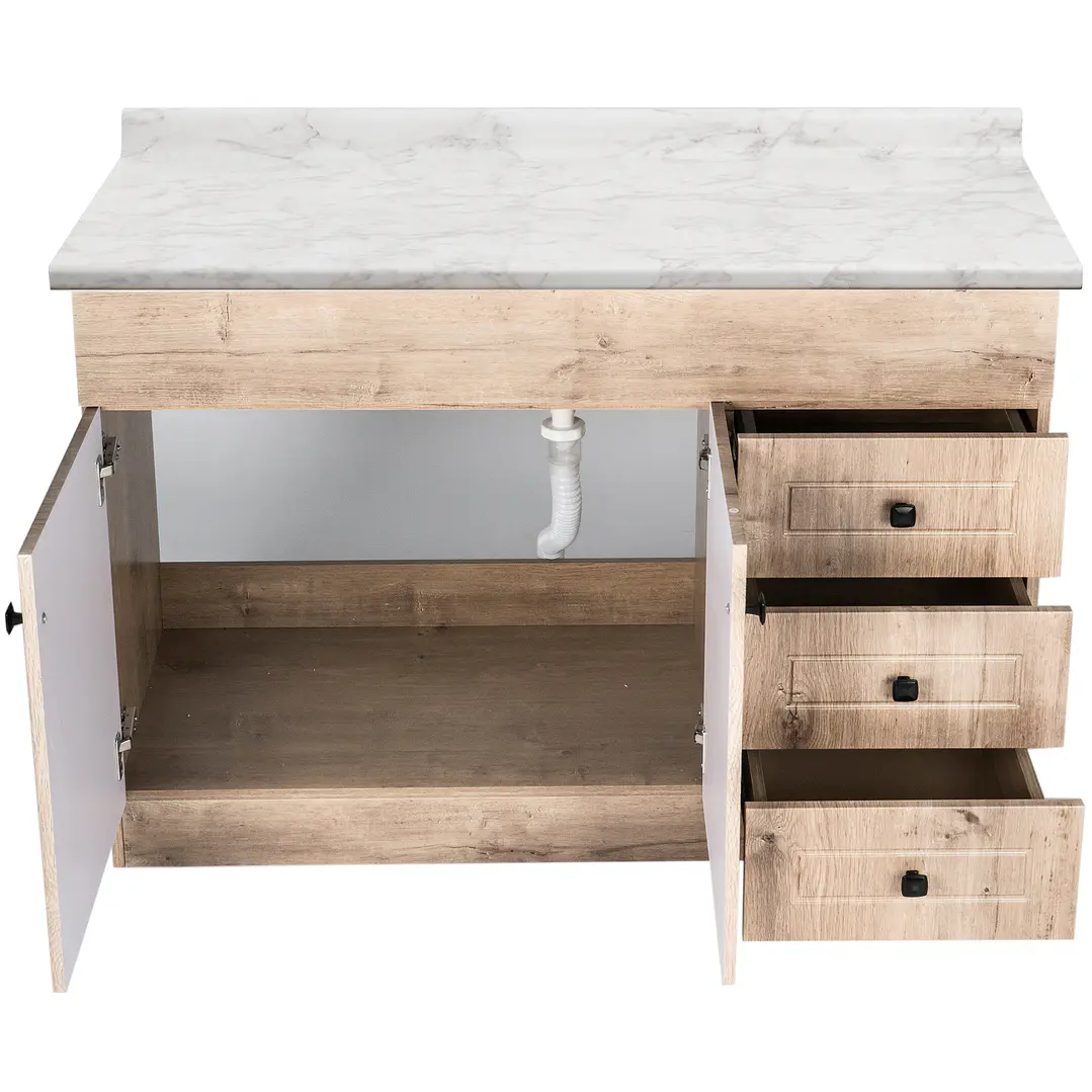 Mueble de Baño Wood con Cubierta Postformado Blanco 120X47 cm 2