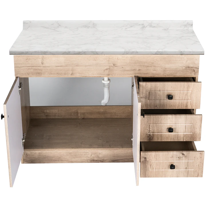 Mueble de Baño Wood con Cubierta Postformado Blanco 120X47 cm 2