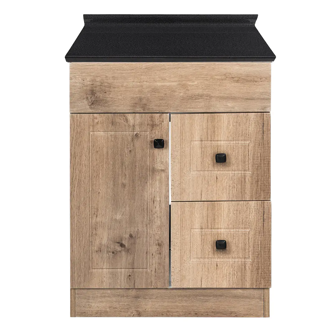 Mueble de Baño Wood con Cubierta Postformado Negro 60X40 cm 1