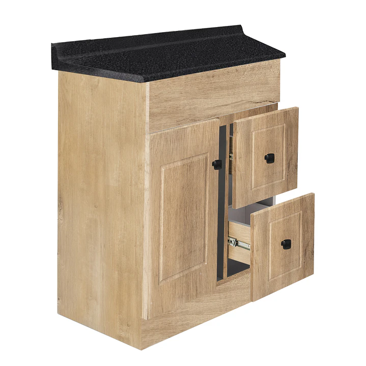 Mueble de Baño Wood con Cubierta Postformado Negro 60X40 cm 3