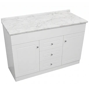 Mueble de Baño Blanco con Cubierta Postformado Blanco 120X47 cm