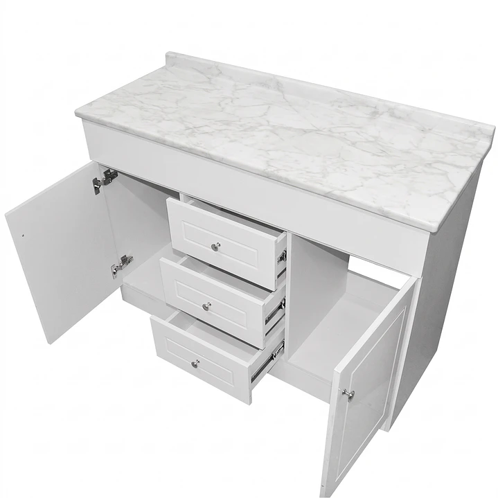 Mueble de Baño Blanco con Cubierta Postformado Blanco 120X47 cm 3
